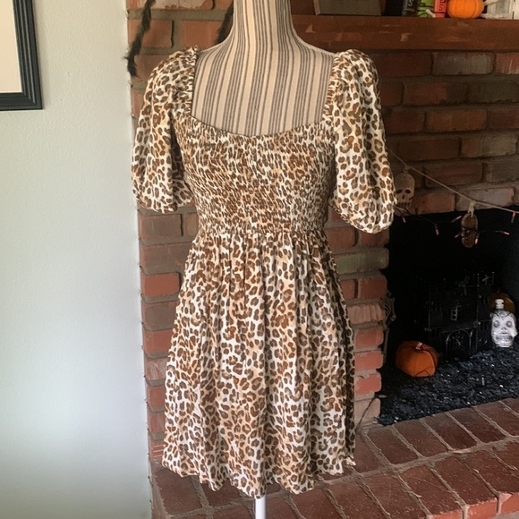 NWT Faithfull the Brand Ilaria Mini Dress Giorgio Animal Leopard Print Sz 2 - Picture 3 of 9